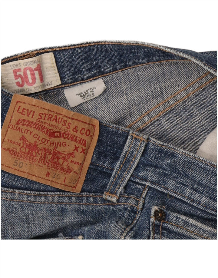 Damskie spodenki jeansowe Levi's 501 w trudnej sytuacji W30 Średnioniebieskie bawełniane