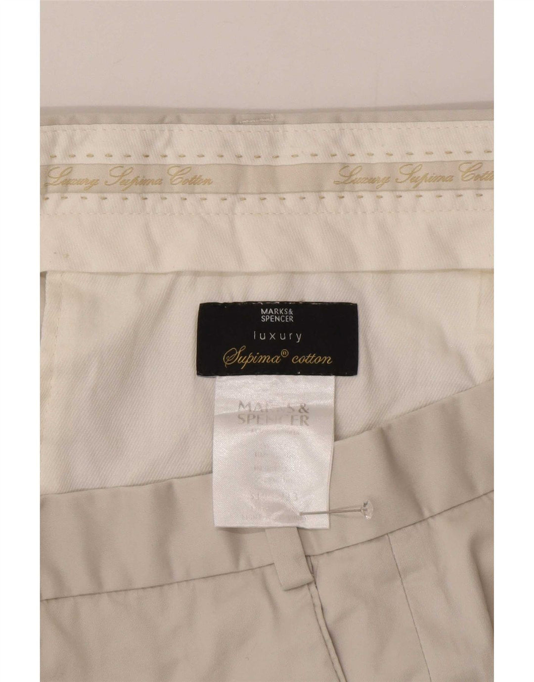 Marks & Spencer Męskie proste spodnie garniturowe W38 L29 Szara bawełna