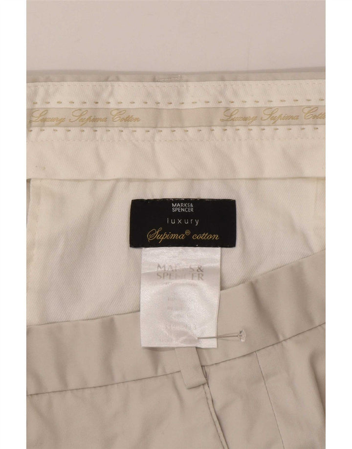 Marks & Spencer Męskie proste spodnie garniturowe W38 L29 Szara bawełna