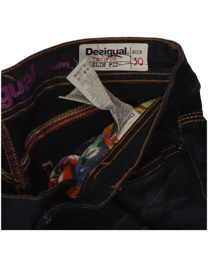 Desigual Damskie Jeansy Slim W30 L32 Granatowe Bawełniane