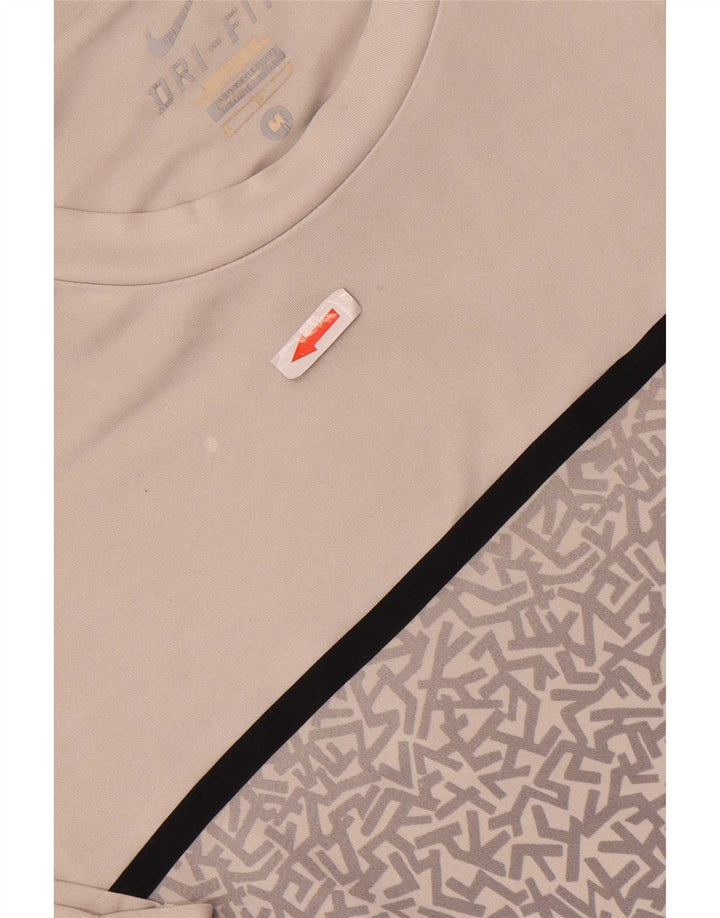 Męski T-shirt Nike Dri Fit z grafiką, średnioszary, geometryczny poliester