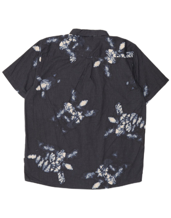 Patagonia Mens Abstract Pattern Short Sleeve Shirt XL Navy Blue Hawaiian