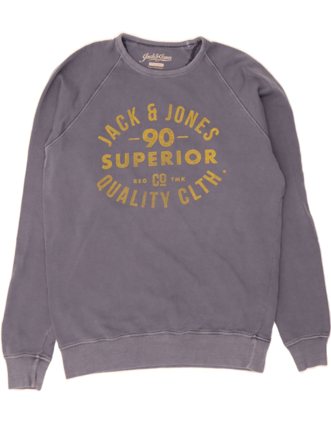 JACK & JONES Mens Regular Fit Graphic Sweatshirt Jumper XL Navy Blue Vintage Jack & Jones and Second-Hand Jack & Jones from Messina Hembry 
