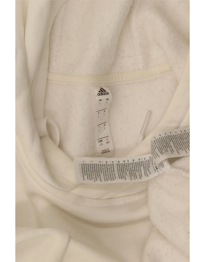 Adidas Męski sweter z kapturem, duży, biały, bawełniany