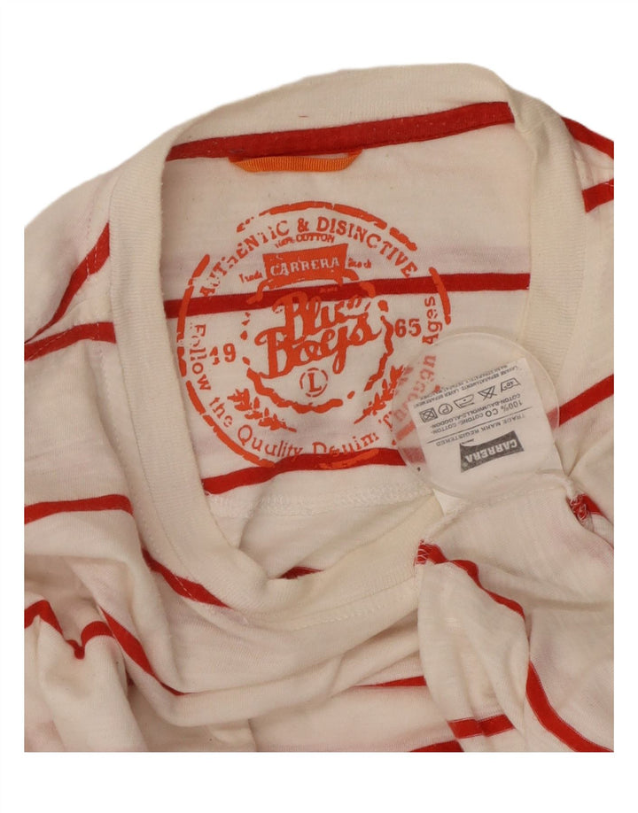 T-shirt męski CARRERA Top, duży, bawełniany w białe paski