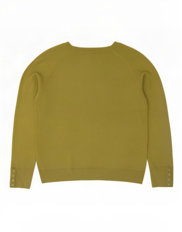 Marks & Spencer Damski sweter z dekoltem w łódkę, UK 16, duży, khaki, akryl