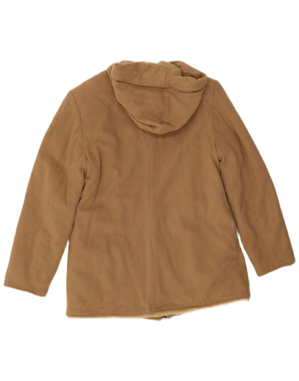 Damska kurtka parka z kapturem Guess UK 14, duża, beżowa, nylonowa
