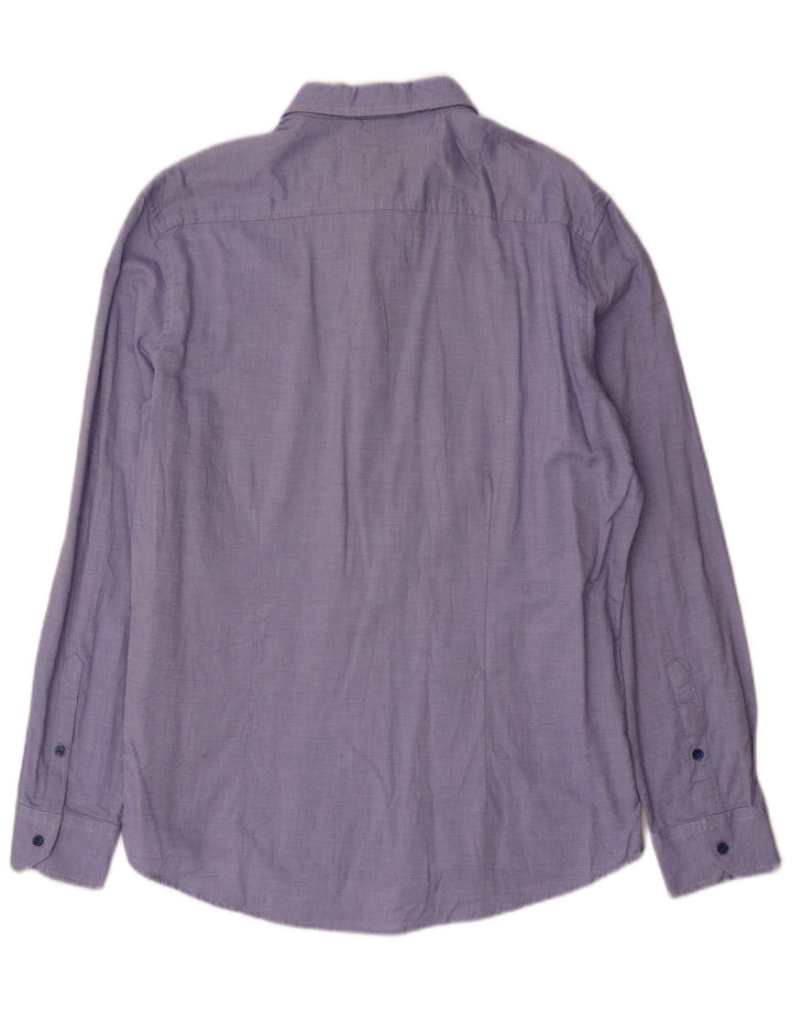Koszula męska slim fit firmy Dack's XL, bawełniana w niebieskie cętki