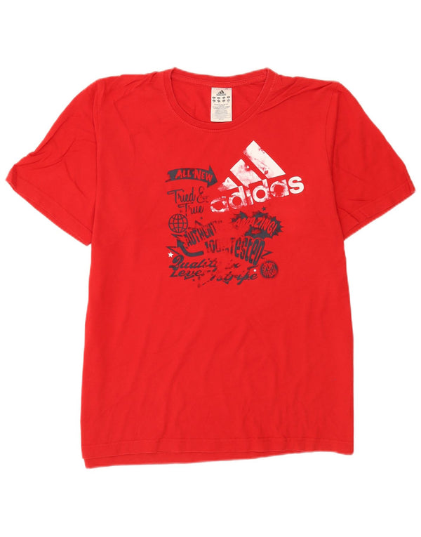 Męska koszulka z grafiką Adidas, średnia, czerwona bawełna
