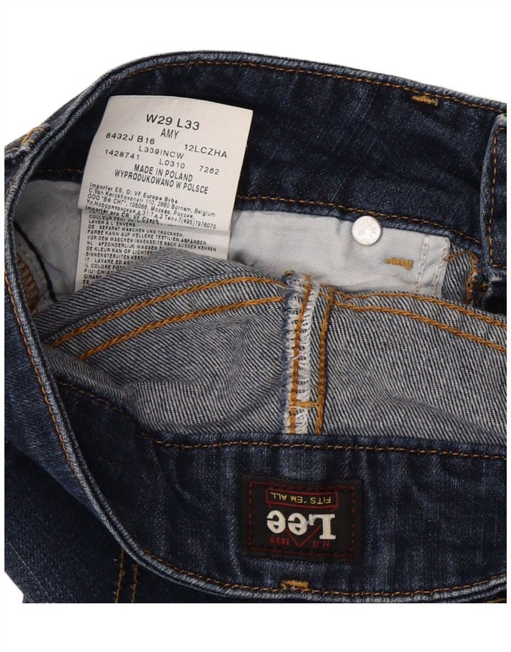 LEE Womens Amy Slim Jeans W29 L33 Navy Blue Cotton Vintage Lee and Second-Hand Lee from Messina Hembry 