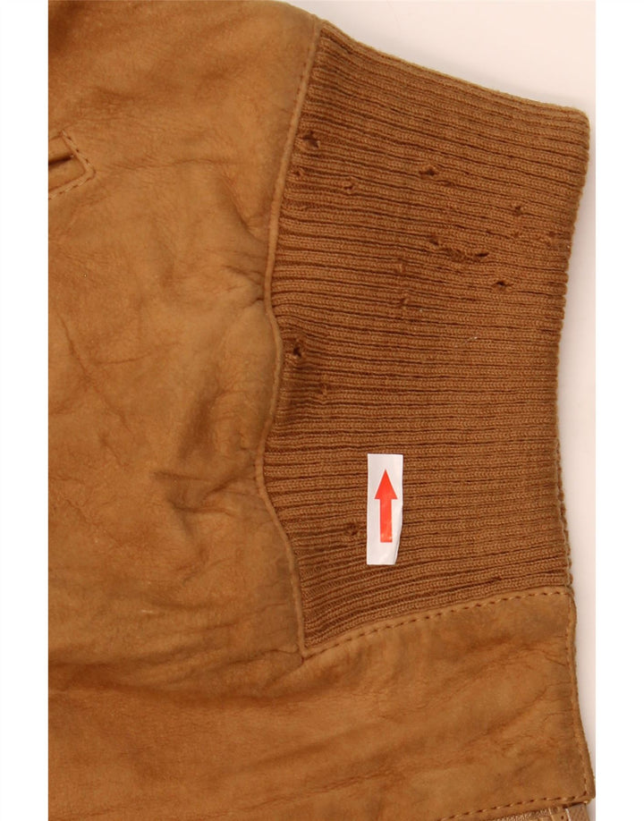 Męska zamszowa kurtka bomberka Arpel IT 52 XL, brązowa skóra