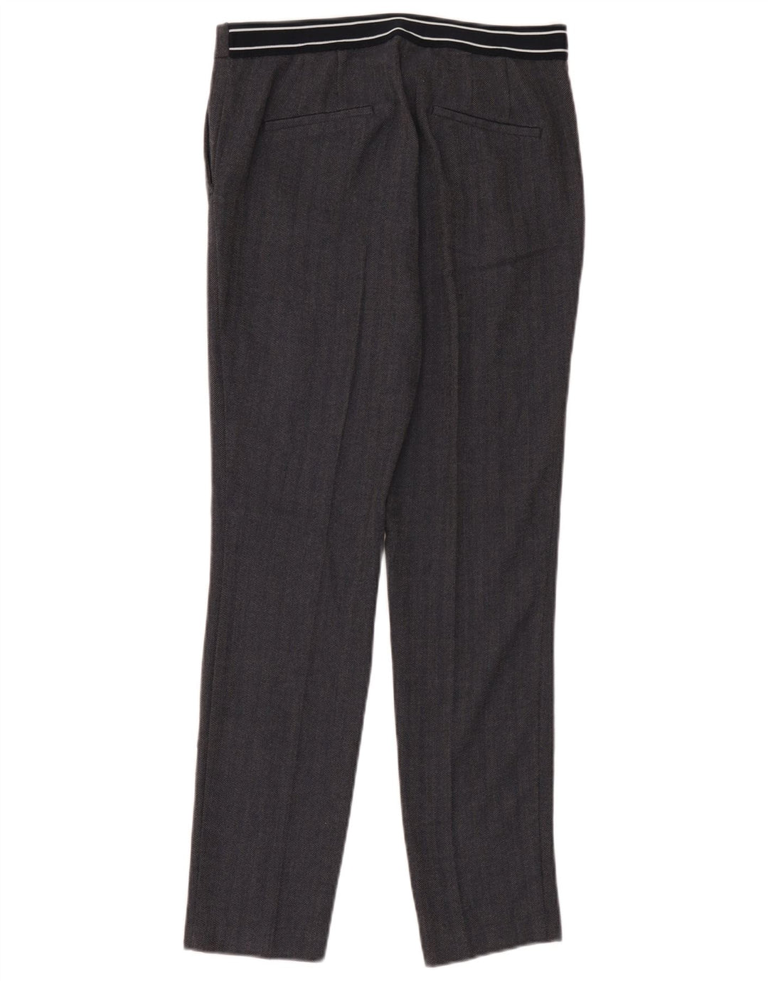 Spodnie damskie Zara Slim Chino, duże W30 L28, czarny poliester w jodełkę