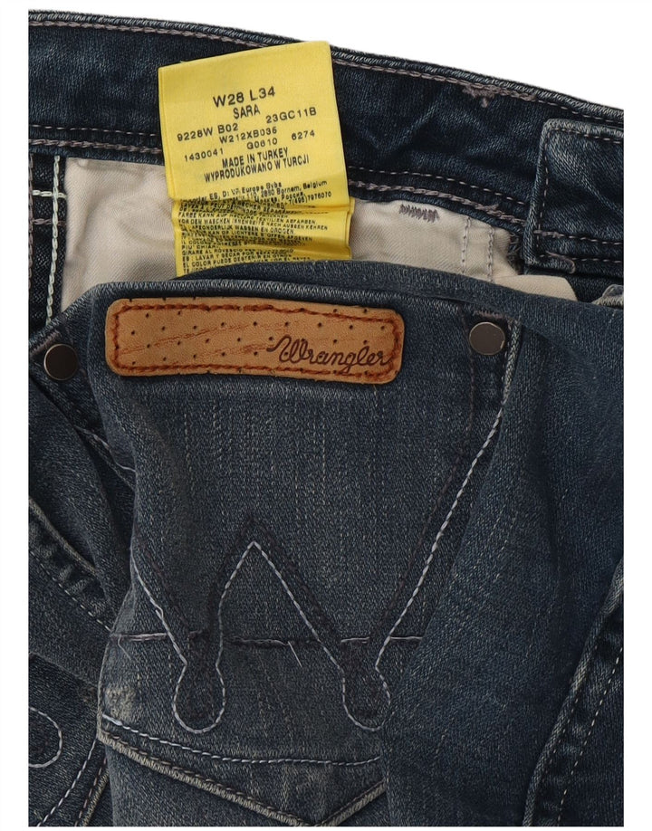 WRANGLER Womens Sara Straight Jeans W28 L30 Blue Cotton