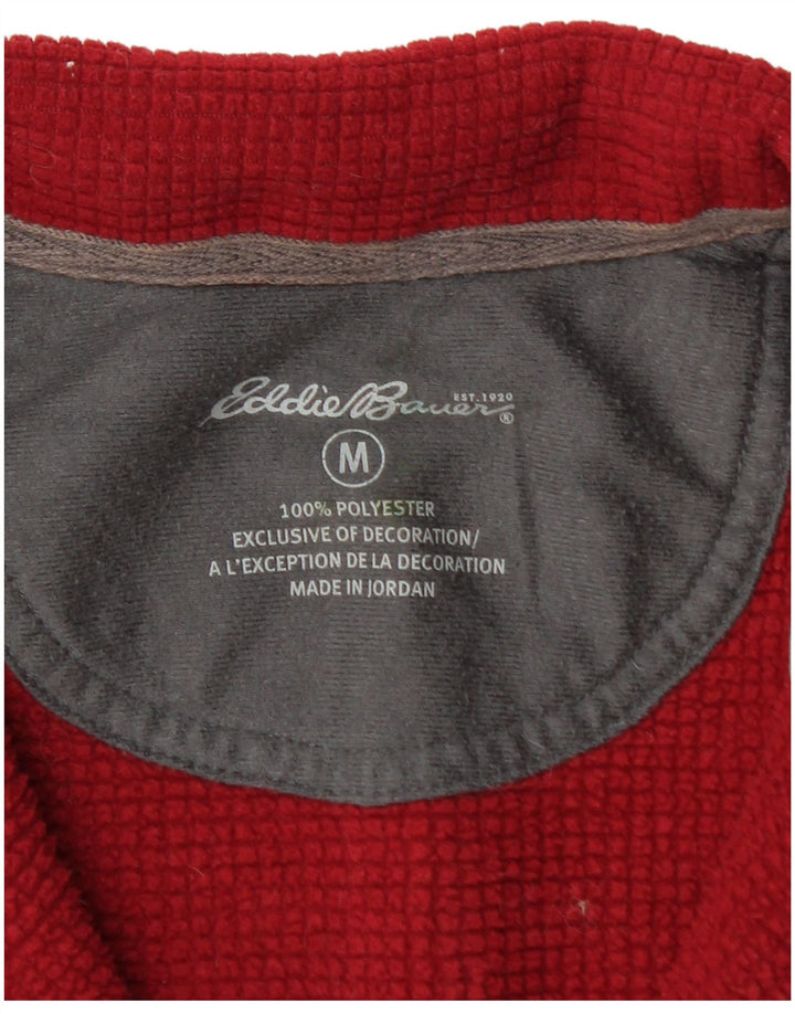 EDDIE BAUER Męski sweter z zamkiem błyskawicznym, średni czerwony poliester