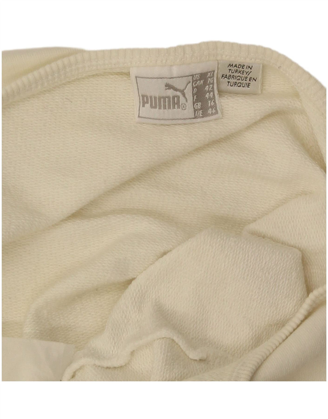 Damska koszulka Puma Graphic Crop Halter UK 16, duża w kolorze złamanej bieli
