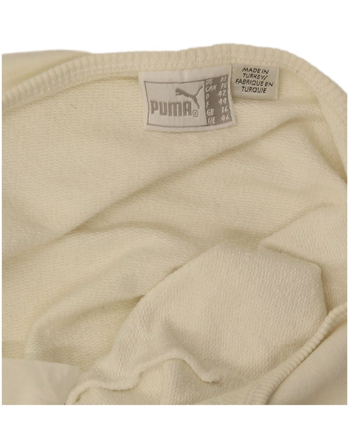 Damska koszulka Puma Graphic Crop Halter UK 16, duża w kolorze złamanej bieli