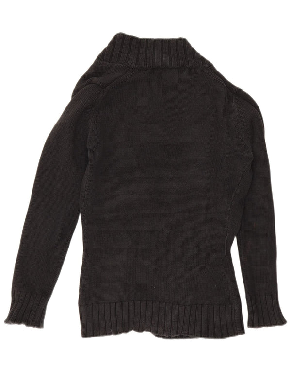Sweter damski Zara z otwartym kardiganem UK 14, duży, czarny, bawełniany