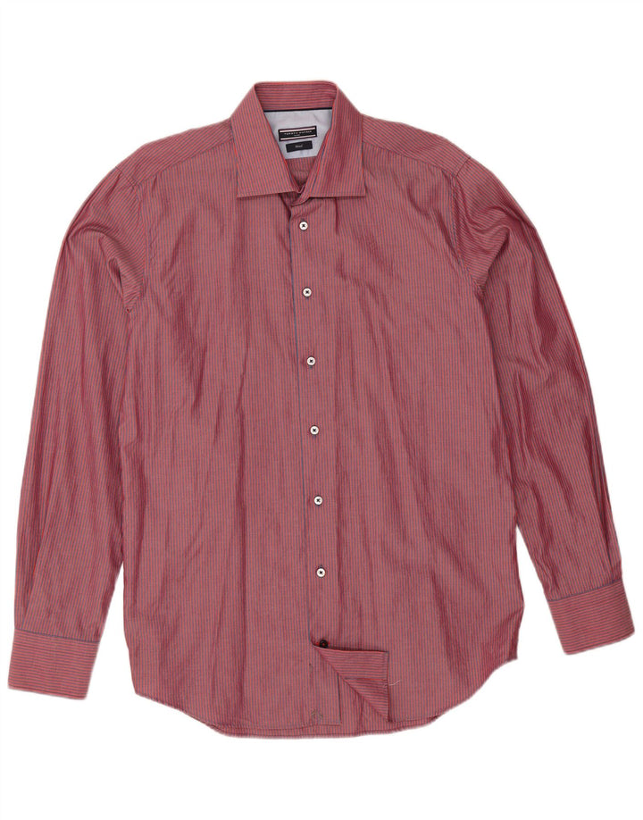 Koszula męska Tommy Hilfiger rozmiar 40 15 3/4 w średnie czerwone prążki