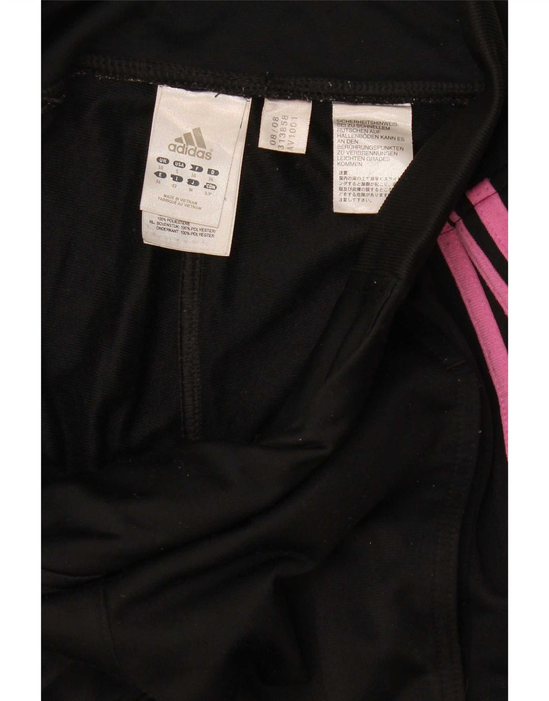 Damskie spodnie dresowe Adidas UK 10, małe, czarne, poliestrowe