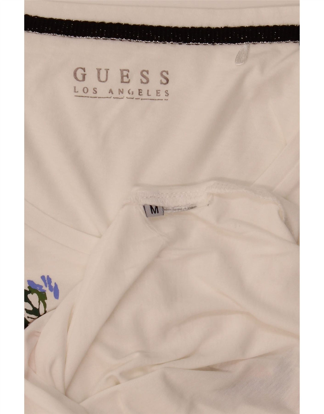 Damska koszulka graficzna Guess Top UK 12 Medium White