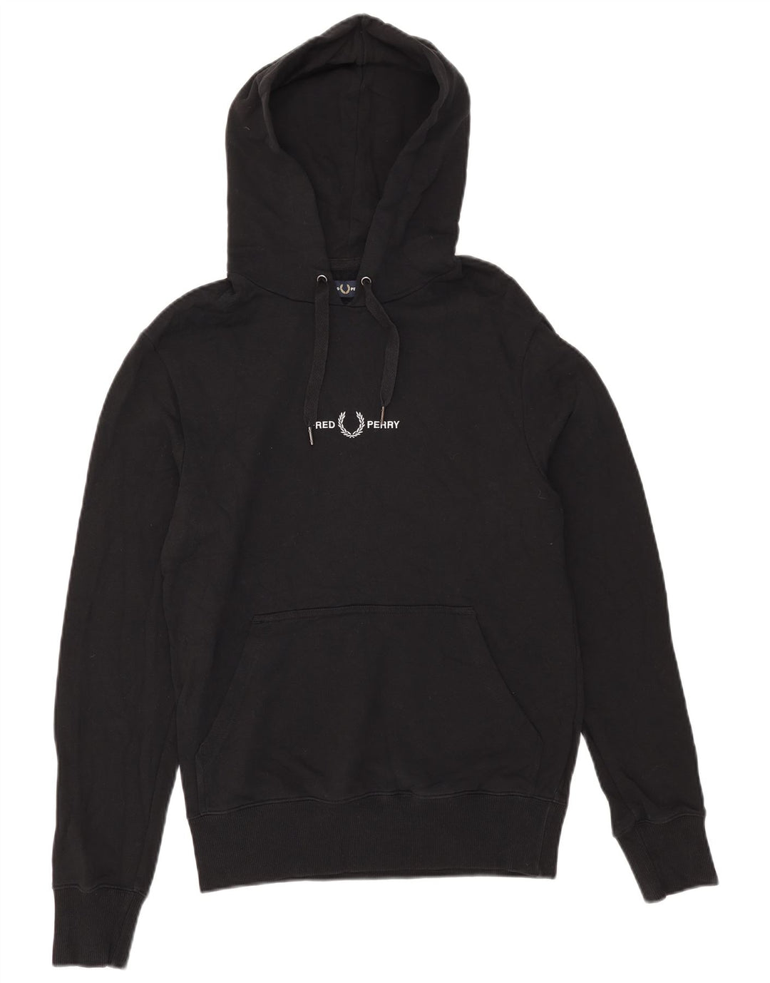 Męski sweter z kapturem i grafiką Fred Perry, mały, czarny, bawełniany