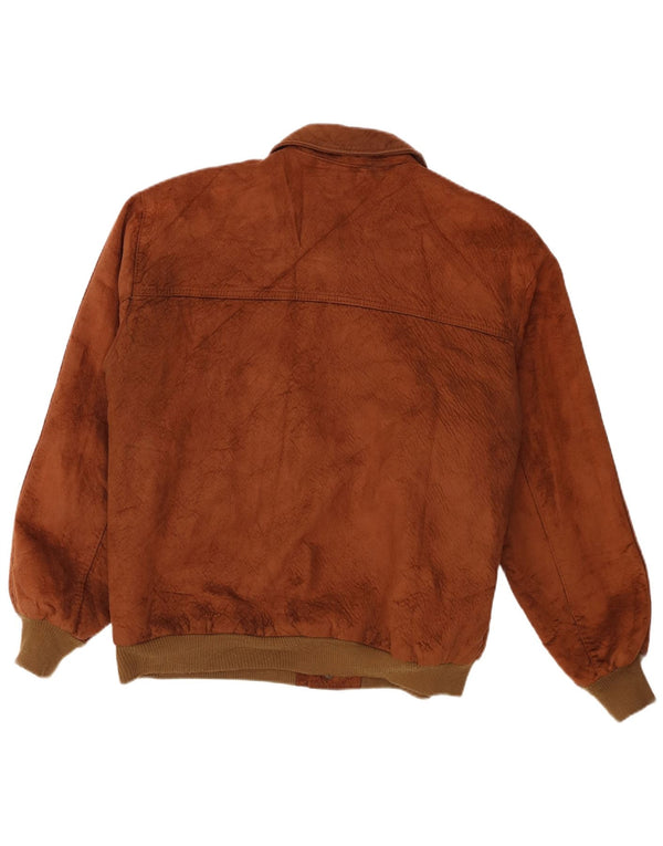 Zamszowa kurtka męska Bomber Alta Moda UK 42 XL brązowa