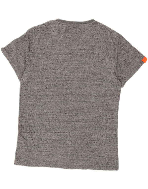 Męski T-shirt Superdry, duży, szary, bawełniany w plamki