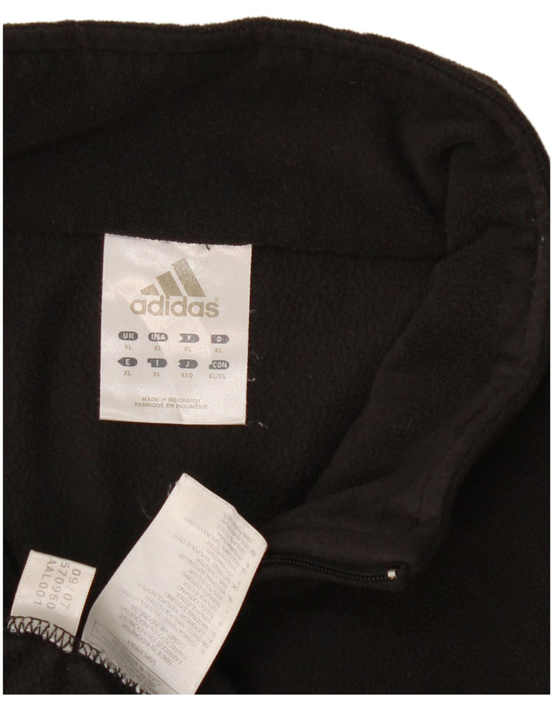 Adidas Męski sweter polarowy XL z zamkiem błyskawicznym XL, czarny poliester