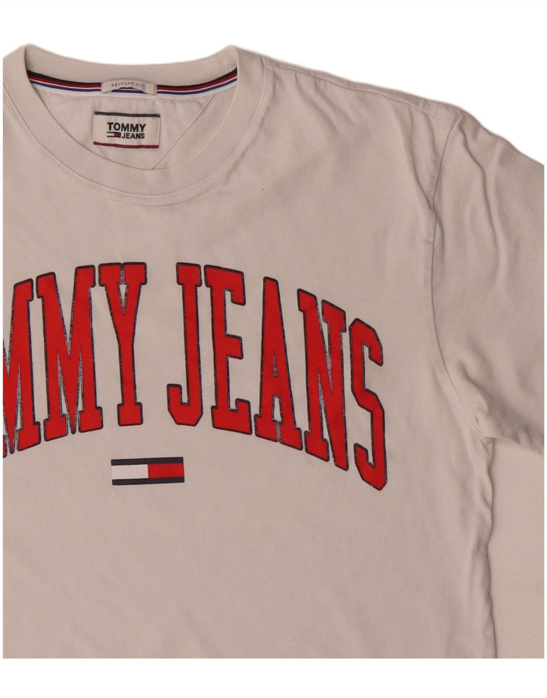 Męska koszulka Tommy Hilfiger o regularnym kroju z grafiką, średnia biała bawełna
