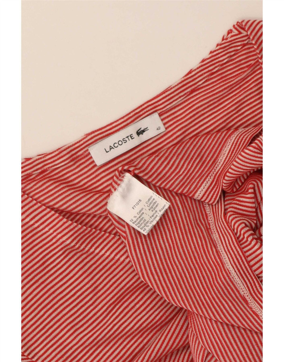 T-shirt damski Lacoste Top IT 42, duży, czerwony, bawełniany