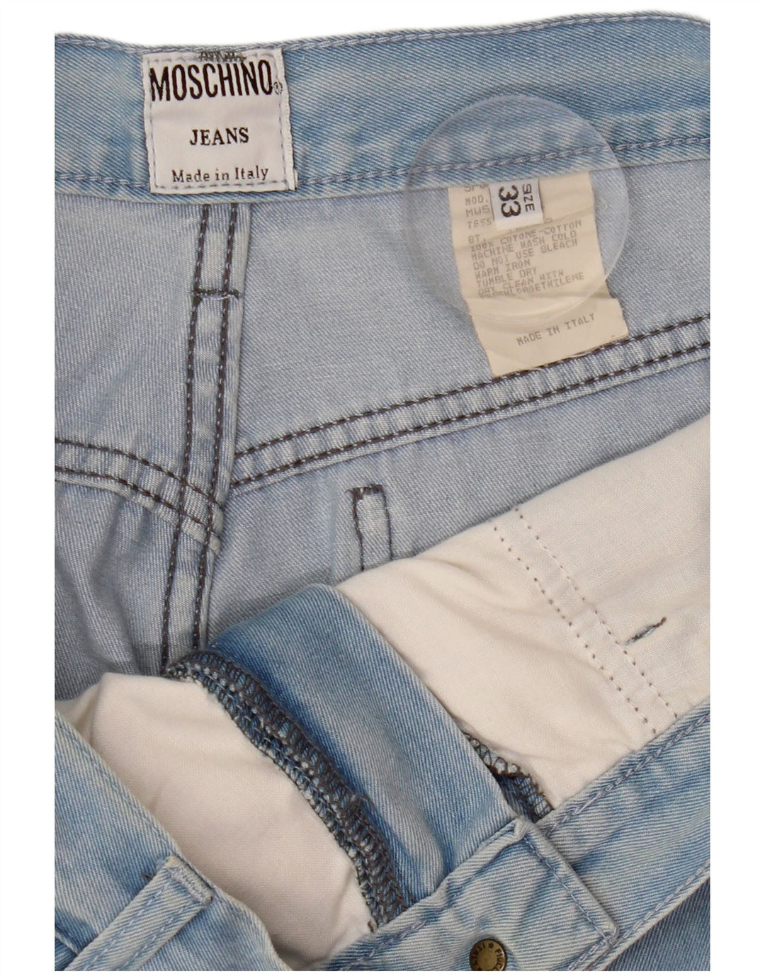 Damskie jeansy z wysokim stanem MOSCHINO W33 L27 Niebieska bawełna