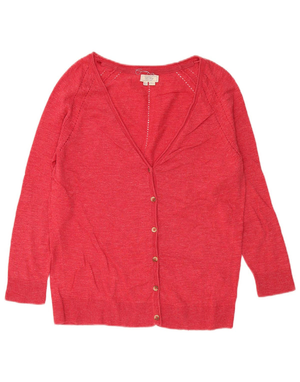 Damski sweter rozpinany Fat Face UK 10, mały, czerwony, nakrapiany, bawełniany