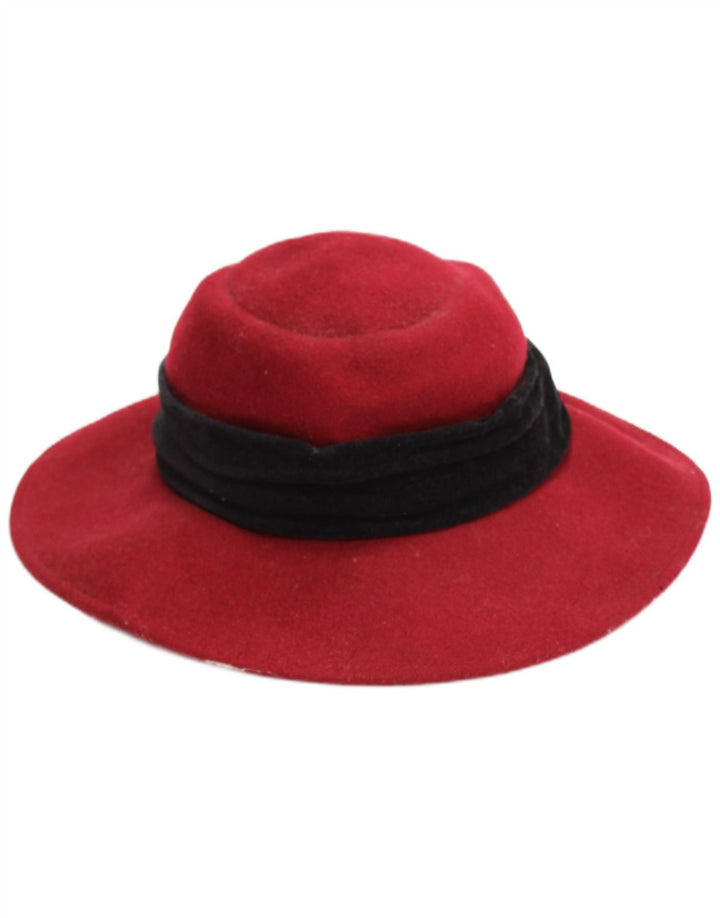 Damski kapelusz typu Bucket Kangol, mały, czerwony, wełniany
