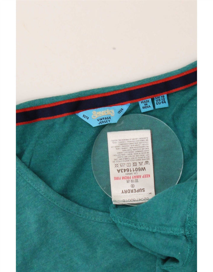Damska kamizelka Superdry UK 16, duża, zielona bawełna
