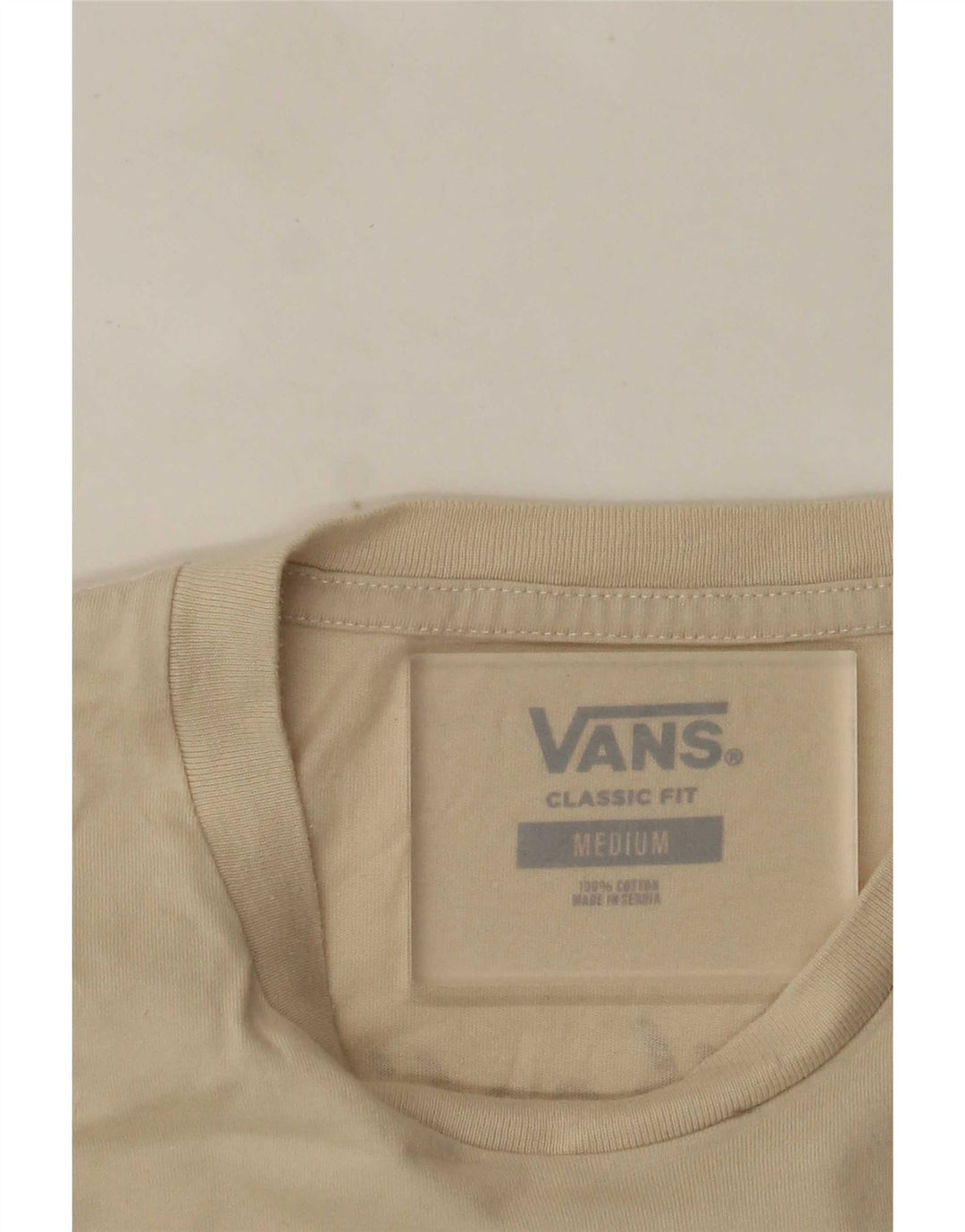 Męski T-shirt Vans o klasycznym kroju z grafiką, średnio beżowy, bawełniany
