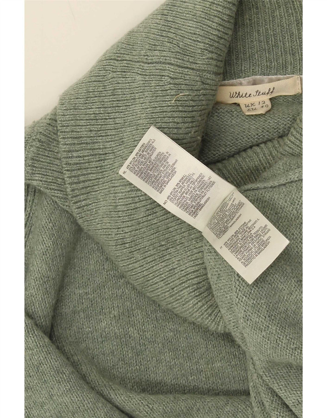 Damski sweter oversize White Stuff z golfem UK 12, średni zielony