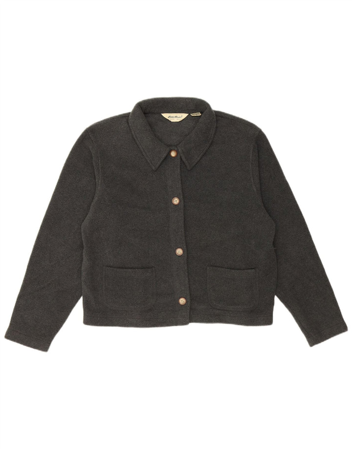 Damska kurtka polarowa typu oversize EDDIE BAUER, UK 10, mała, szary poliester