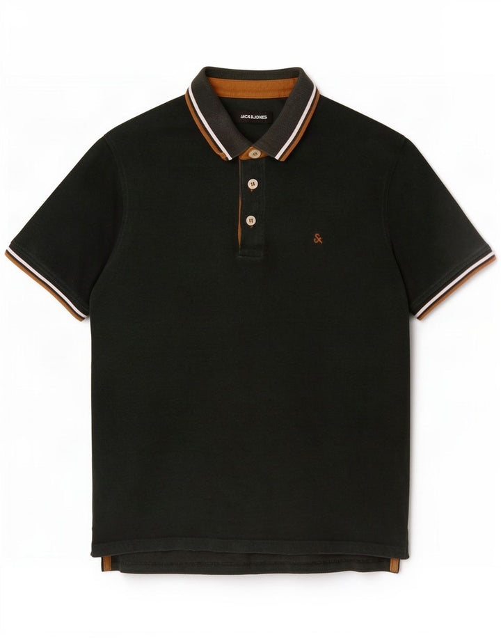 Męska koszulka polo Jack & Jones, mała, zielona, ​​bawełniana