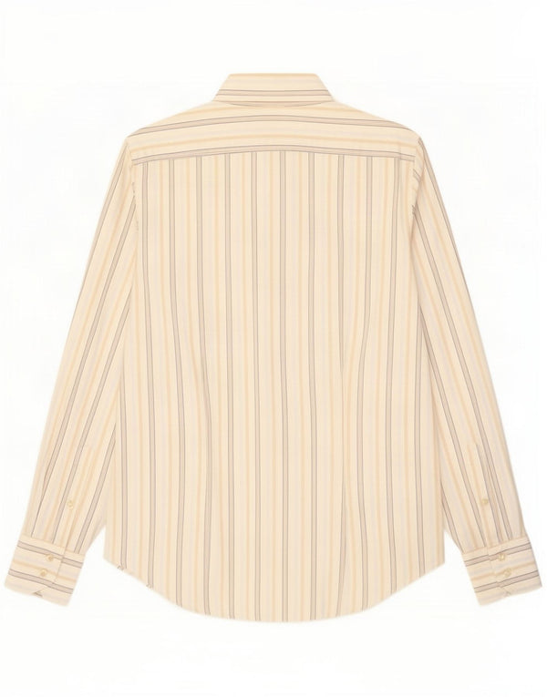 Benetton Mens Shirt Medium White Pinstripe Cotton
