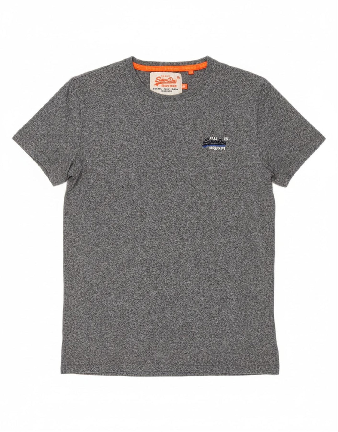 SUPERDRY Mens T-Shirt Top Small Grey Flecked Cotton