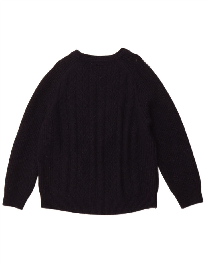 Damski sweter z okrągłym dekoltem Fat Face UK 22 3XL Granatowy, wełniany