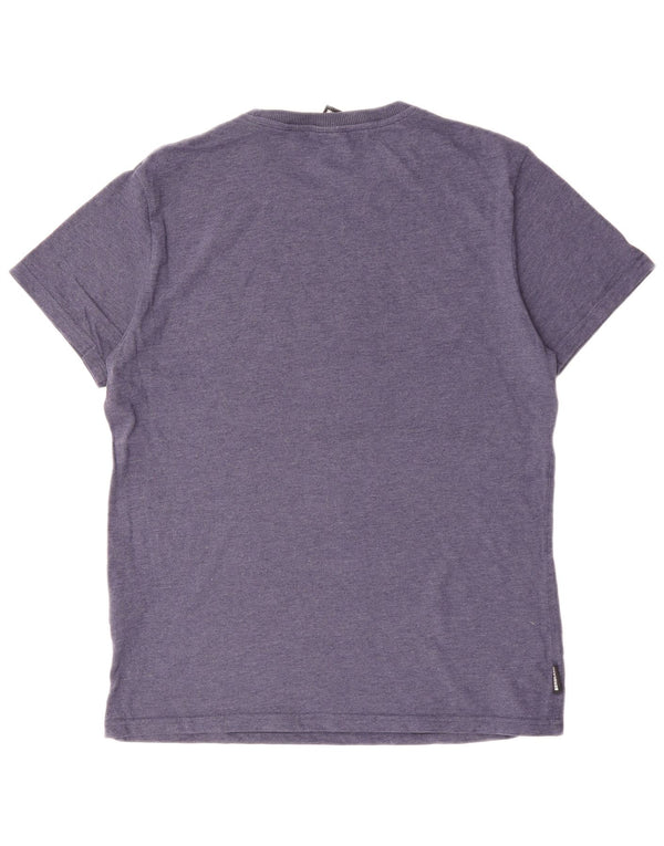 SUPERDRY Męski T-shirt z grafiką, góra XL, niebieska bawełna