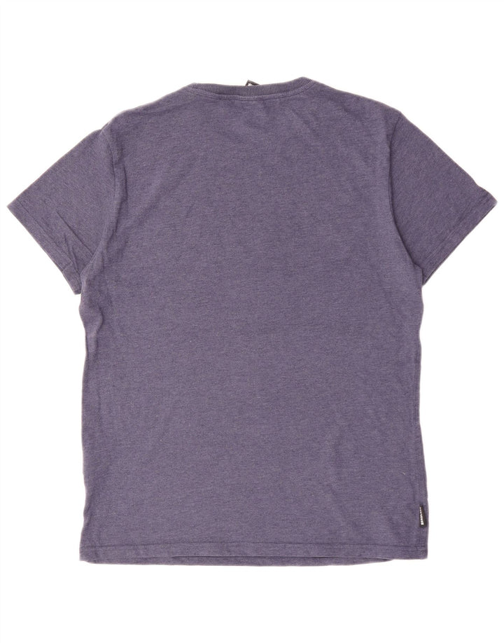 SUPERDRY Męski T-shirt z grafiką, góra XL, niebieska bawełna