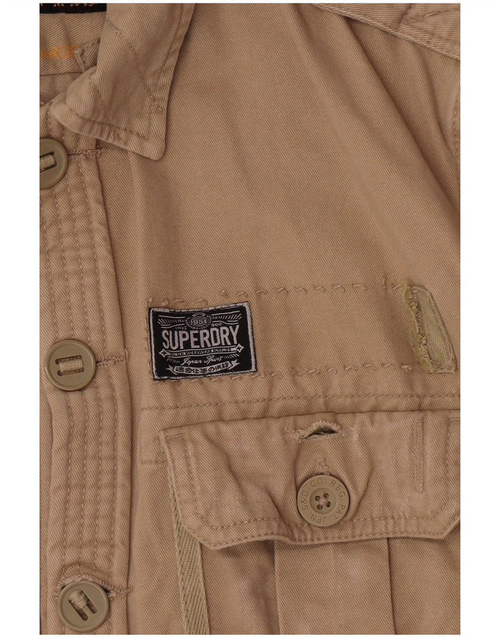 Męska koszula wojskowa Superdry, duża, beżowa, bawełniana
