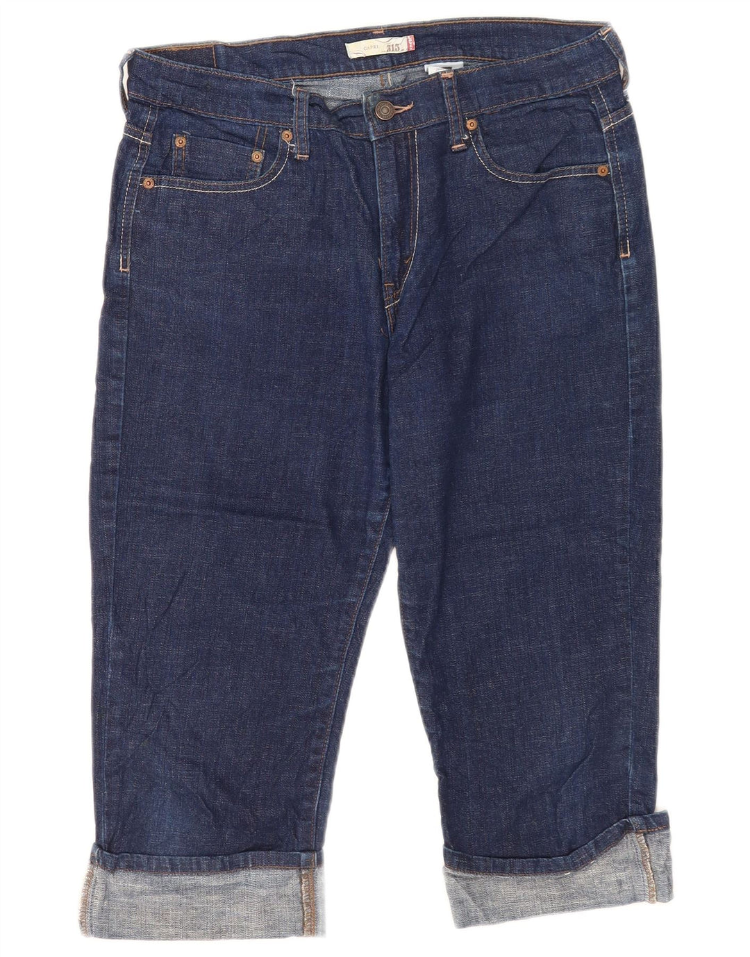 Damskie jeansy Levi's 515 Capri US 10 Large W32 L19 Niebieska bawełna
