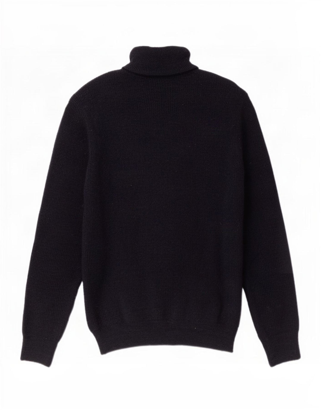 Vintage męski sweter z zamkiem błyskawicznym, średni granatowy wełniany