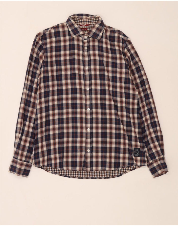 Koszula męska Carrera Slim Fit w dużą granatową kratę