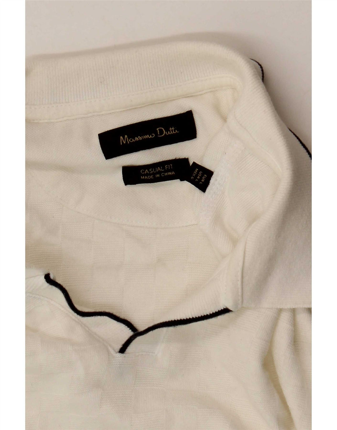 Męska koszulka polo Massimo Dutti, duża, biała