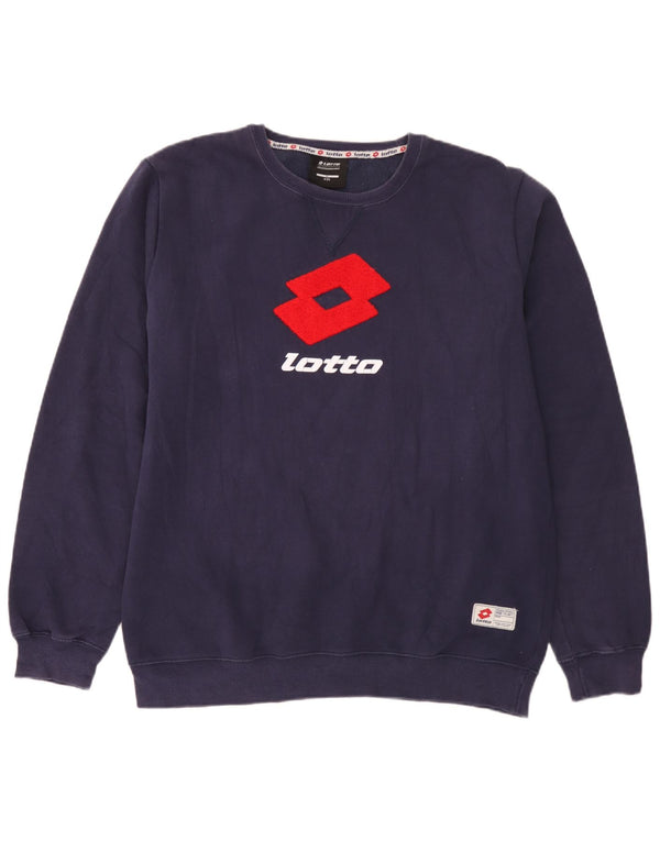 Męska bluza z grafiką Lotto, sweter 2XL, granatowa, bawełniana