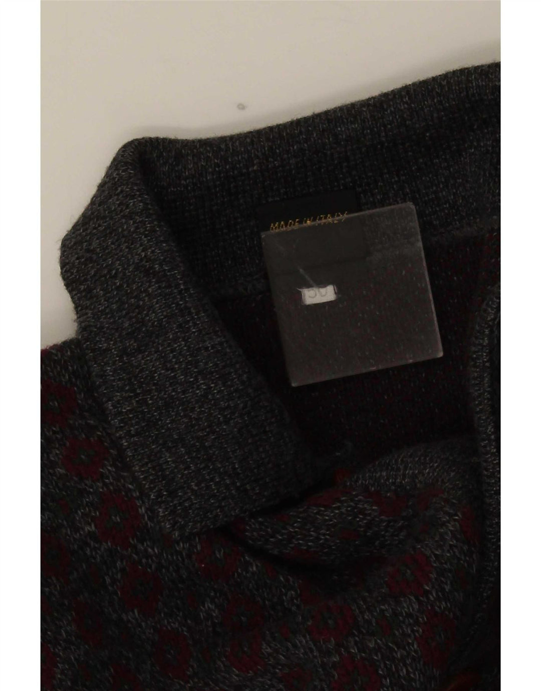 Męski sweter polo Viky Tricot IT 50 Średni szary geometryczny
